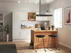 Respekta Landhaus Winkelküche/ Inselküche Anton 280 x 172 cm Lärche Weiß< Inselhauben|Winkelküchen