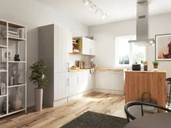 Respekta Landhaus Winkelküche/ Inselküche Anton 280 x 172 cm Lärche Weiß< Inselhauben|Winkelküchen
