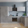 Respekta L-Küchenblock Malia 310 cm Beton Fronten inkl. Kühl-/Gefrierkombination< Winkelküchen