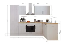 Respekta L-Küchenzeile Anton LBBERPL280LHWC ohne E-Geräte 280 cm Lärche Weiß< Winkelküchen|Einbauküchen