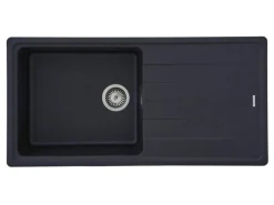 Respekta Granitspülen< Massivgranit-Einbauspüle Columbia 100 cm x 50 cm Schwarz