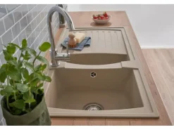 New Respekta Mineralite Einbauspüle Boston 100 x 50 cm Sandbeige