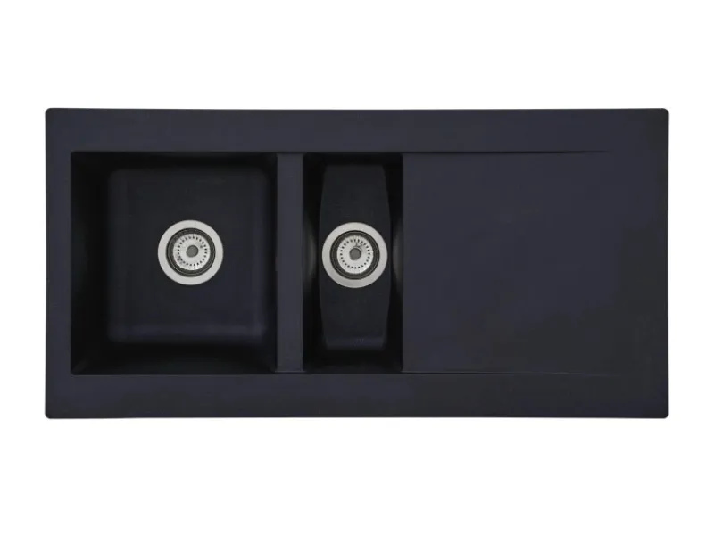 Discount Respekta Mineralite Einbauspüle Denver 100 x 50 cm Schwarz