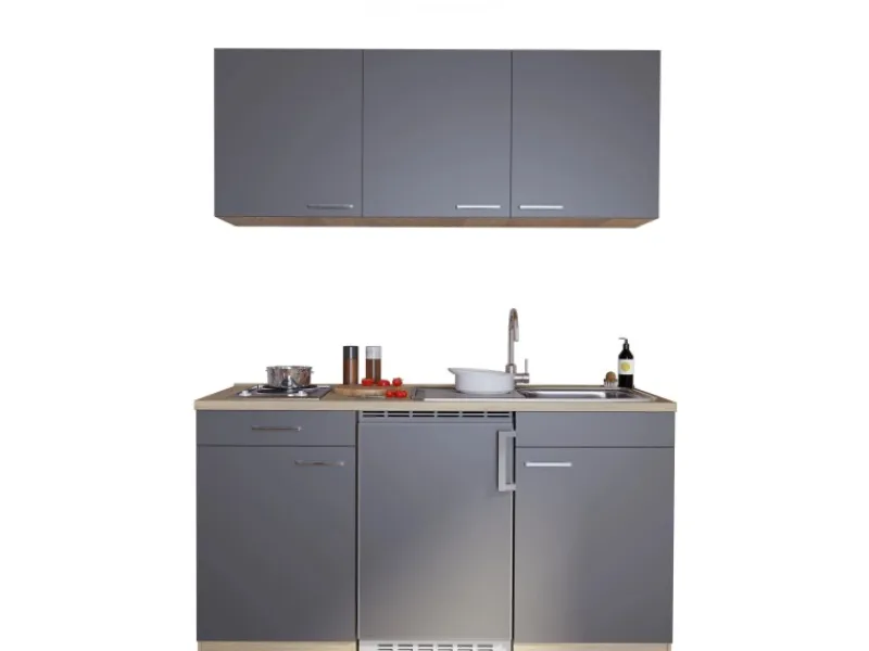Respekta Miniküchen|Single-Küchen<Miniküche KB150ESG 150 cm Grau