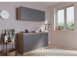 Respekta Miniküchen|Single-Küchen<Miniküche KB150ESG 150 cm Grau