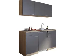 Respekta Miniküchen|Single-Küchen<Miniküche KB150ESG 150 cm Grau