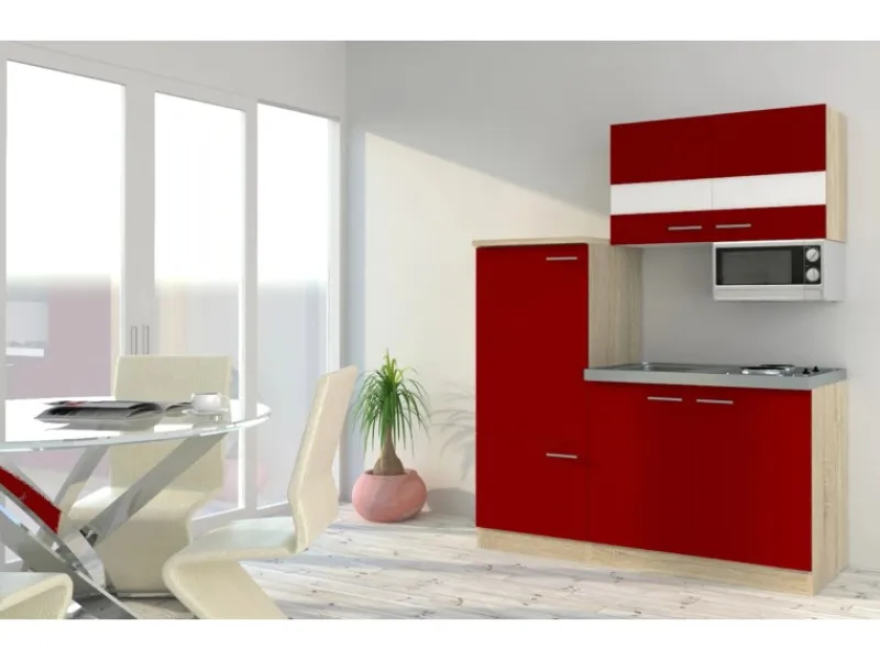 Respekta Pantryküchen|Miniküchen<Miniküche KB160ESRMI 160 cm -Eiche Sonoma Nachbildung Mikrowelle