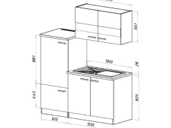 Respekta Pantryküchen|Miniküchen<Miniküche KB160ESRMI 160 cm -Eiche Sonoma Nachbildung Mikrowelle