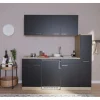 Respekta Miniküche KB180ESSC 180 cm Schwarz< Miniküchen|Single-Küchen