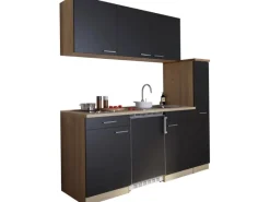 Respekta Miniküche KB180ESSC 180 cm Schwarz< Miniküchen|Single-Küchen