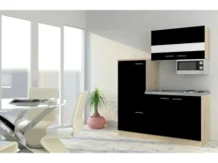 Respekta Miniküche KB160ESSMI 160 cm -Eiche Sonoma Nachbildung Mikrowelle< Single-Küchen|Miniküchen