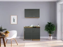 Respekta Single-Küchen|Pantryküchen<Miniküche MK100ESGOS 100 cm -Eiche Sägerau Nachbildung