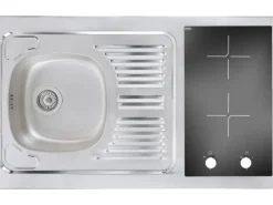 Respekta Miniküche MK100ESSC 100 cm -Eiche Sägerau Nachbildung< Pantryküchen|Miniküchen