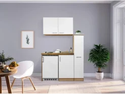 Respekta Miniküche MK130ESWOS 130 cm -Eiche Sägerau Nachbildung< Pantryküchen|Miniküchen
