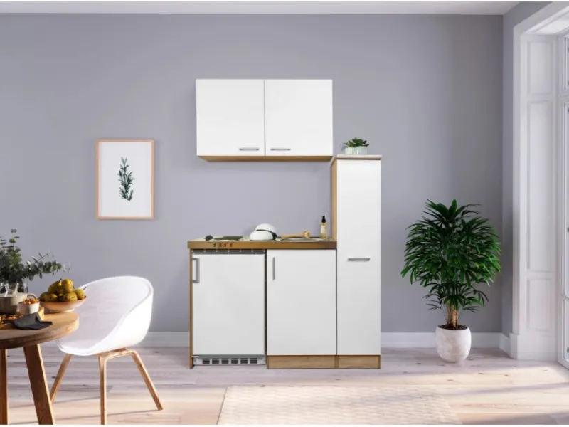 Respekta Miniküche MK130ESWOS 130 cm -Eiche Sägerau Nachbildung< Pantryküchen|Miniküchen