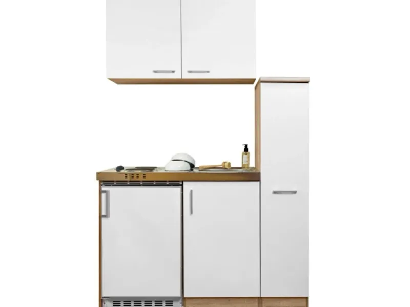 Respekta Miniküche MK130ESWOS 130 cm -Eiche Sägerau Nachbildung< Pantryküchen|Miniküchen