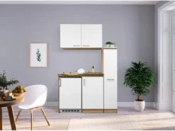 Respekta Miniküche MK130ESWOSC 130 cm -Eiche Sägerau Nachbildung< Pantryküchen|Miniküchen