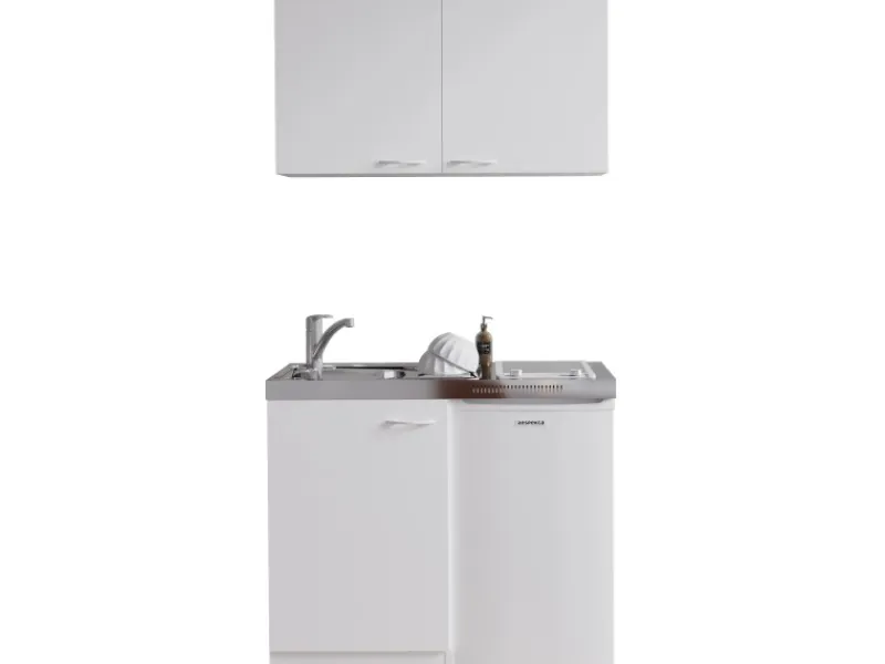 Respekta Miniküche MK130WOSCSV 130 cm Weiß< Miniküchen|Kühlschränke