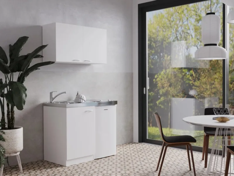 Respekta Miniküche MK130WOSCSV 130 cm Weiß< Miniküchen|Kühlschränke