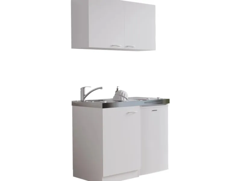 Respekta Miniküche MK130WOSCSV 130 cm Weiß< Miniküchen|Kühlschränke
