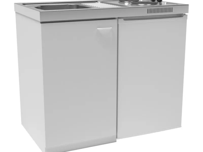 Respekta Miniküche Pantry 100S 100 cm Weiß< Winkelküchen|Single-Küchen