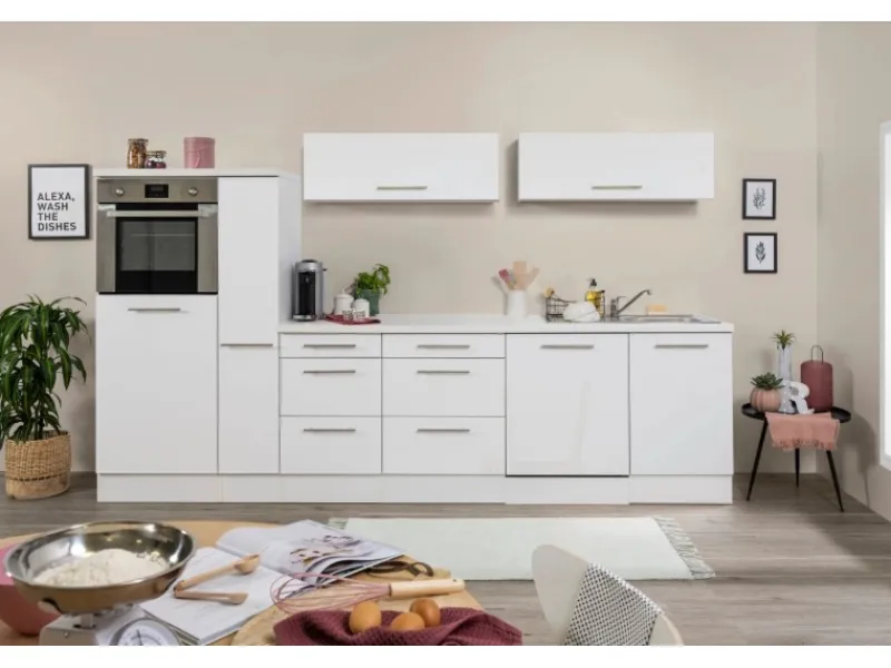 Respekta Premium Inselküche 310 cm Weiß Hochglanz< Inselhauben|Kücheninseln