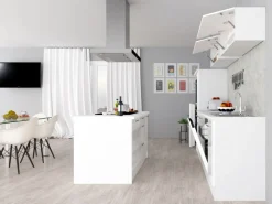 Respekta Premium Inselküche 310 cm Weiß Hochglanz< Inselhauben|Kücheninseln
