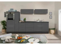 Respekta Premium Inselküche 310 cm -Eiche Grau< Inselhauben|Kücheninseln