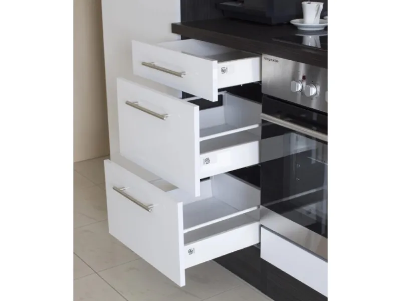 Respekta Premium Inselküche 310 cm -Eiche Grau< Inselhauben|Kücheninseln