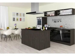 Respekta Premium Inselhauben|Kücheninseln<Inselküche 280 cm -Eiche Grau