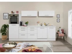 Respekta Premium Inselhauben|Kücheninseln<Inselküche 280 cm Weiß Hochglanz