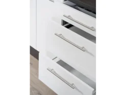 Discount Respekta Premium Küchenzeile 210 cm Weiß Hochglanz-Eiche Grau mit 60 l Ofen