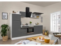 Respekta Premium Küchenzeile 270 cm -Weiß< Kühlschränke|Winkelküchen