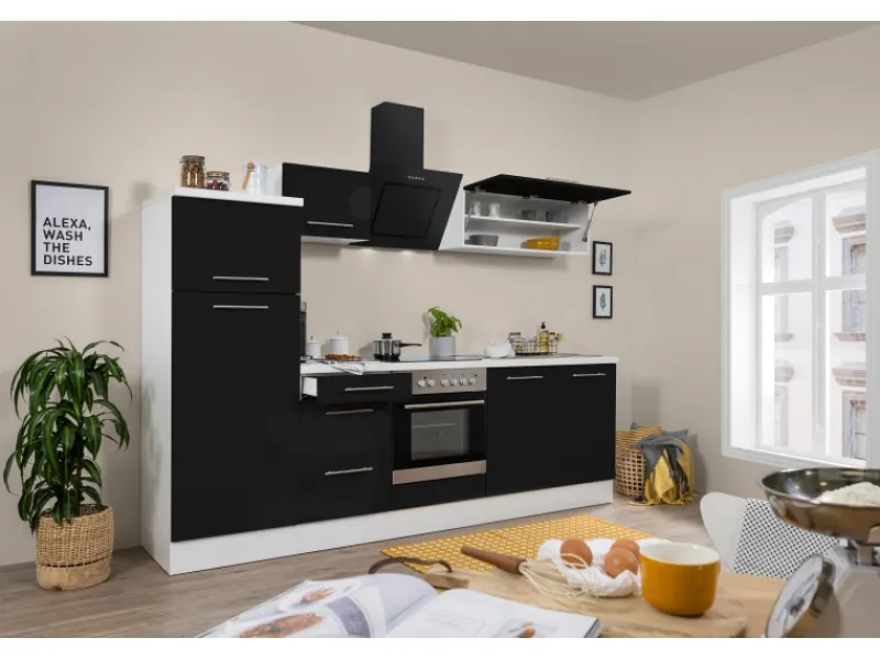 Respekta Premium Kochfelder|Kühlschränke<Küchenzeile 270 cm -Weiß