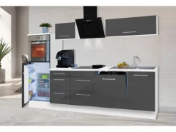 Respekta Premium Kochfelder<Küchenzeile 280 cm Hochbau -Weiß
