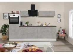 Sale Respekta Premium Küchenzeile Amanda 280 cm Beton-Optik-Weiß