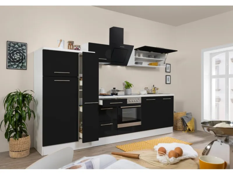 Respekta Premium Küchenzeile 300 cm -Weiß< Kühlschränke|Winkelküchen