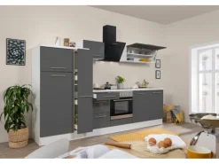 Respekta Premium Küchenzeile 300 cm -Weiß< Gefrierschränke|Winkelküchen