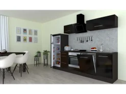 Respekta Premium Kühlschränke|Einbauküchen<Küchenzeile 280 cm -Eiche Grau