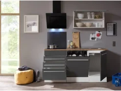 Respekta Premium Winkelküchen|Einbauküchen<Küchenzeile BERP290HWGC 290 cm -Weiß