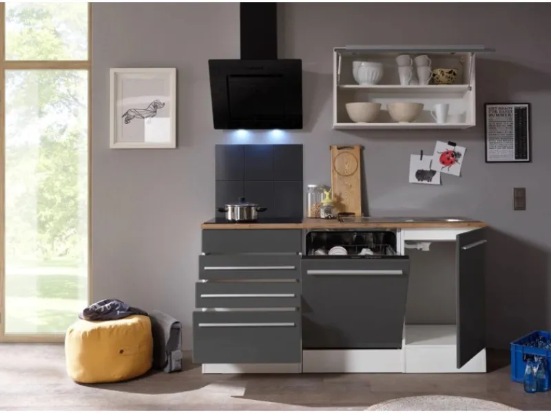 Respekta Premium Winkelküchen|Einbauküchen<Küchenzeile BERP290HWGC 290 cm -Weiß