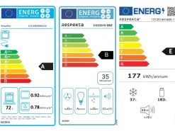 Respekta Premium Küchenzeile Grifflos 385 cm Grau Hochglanz-Weiß