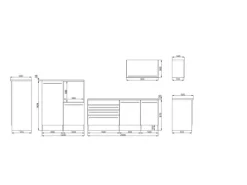 Respekta Premium Küchenzeile 320 cm Weiß Hochglanz< Winkelküchen|Einbauküchen