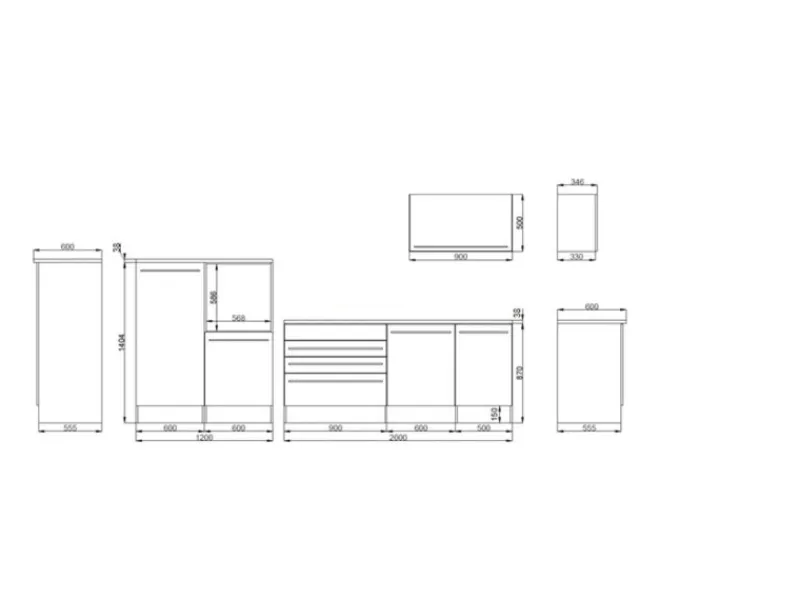 Respekta Premium Küchenzeile 320 cm Weiß Hochglanz< Winkelküchen|Einbauküchen
