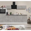 Sale Respekta Premium Küchenzeile Amanda 270 cm Beton-Optik-Weiß