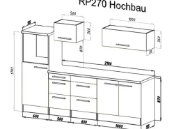 Sale Respekta Premium Küchenzeile Amanda 270 cm Beton-Optik-Weiß