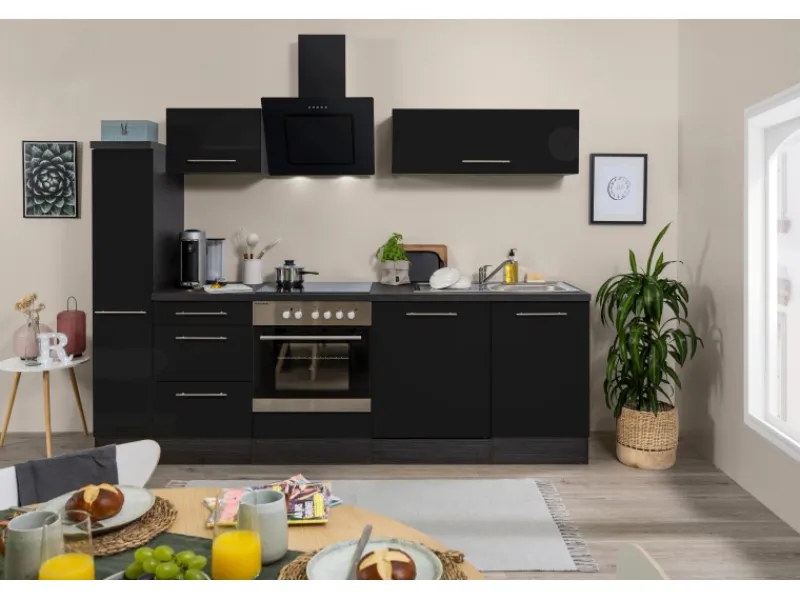 Respekta Premium Küchenzeile 250 cm -Eiche Grau< Einbauküchen
