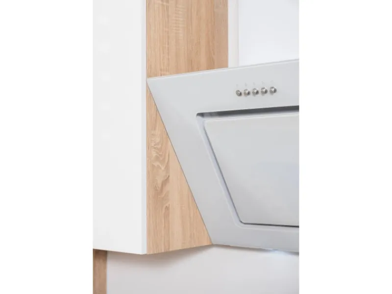 Discount Respekta Premium Küchenzeile Grifflos 395 cm -Eiche Sägerau Weiß Matt