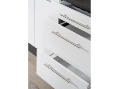 Outlet Respekta Premium Küchenzeile 210 cm -Weiß Grau Hochglanz