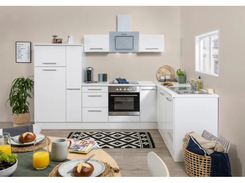 Respekta Premium Winkelküche RP290WWC 290 x 200 cm Weiß Hochglanz-Weiß< Winkelküchen|Einbauküchen